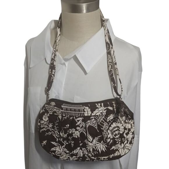 Vera Bradley Saddle Up Crossbody Imperial Tile Bag Brown Small - Picture 2 of 5